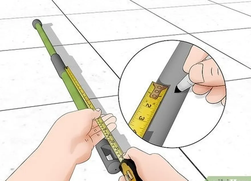 5-qadam o'lchanglarni marker bilan supurgi bilan o'tkazing.