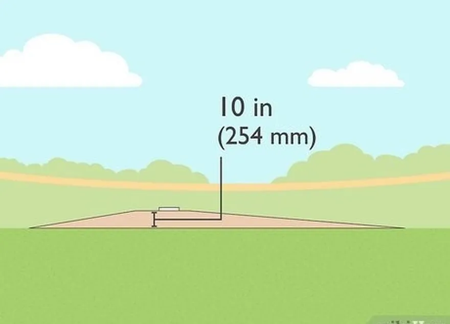 3-qadam ko'zaga ishonch hosil qiling's plate is 10 in (254 mm) taller than home plate.