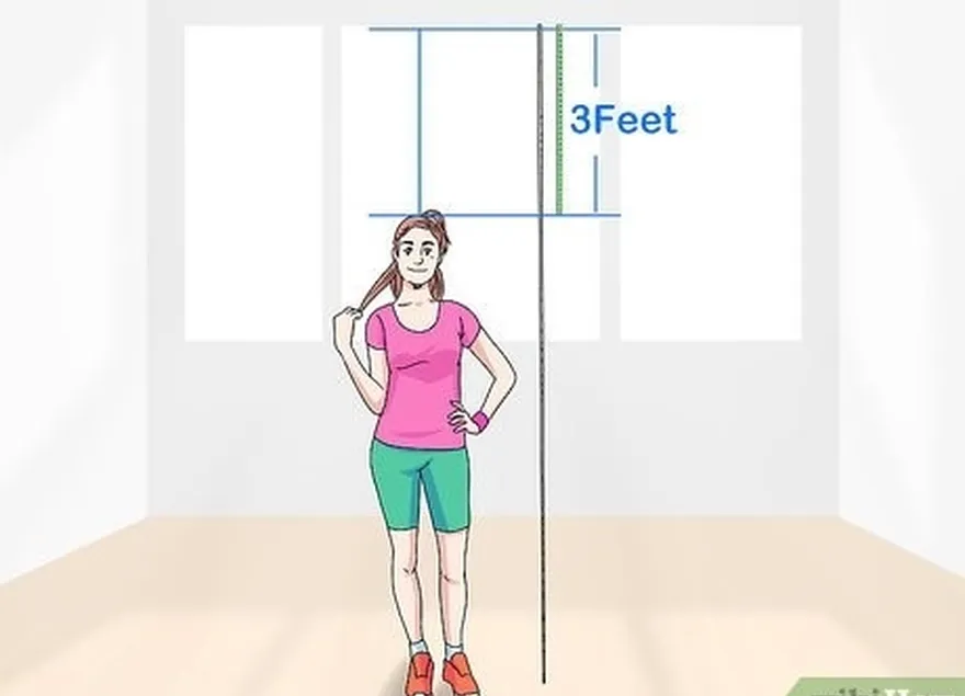 1-qadam bunday arqonni tanlang's your height plus 3 feet (0.91 m) feet.