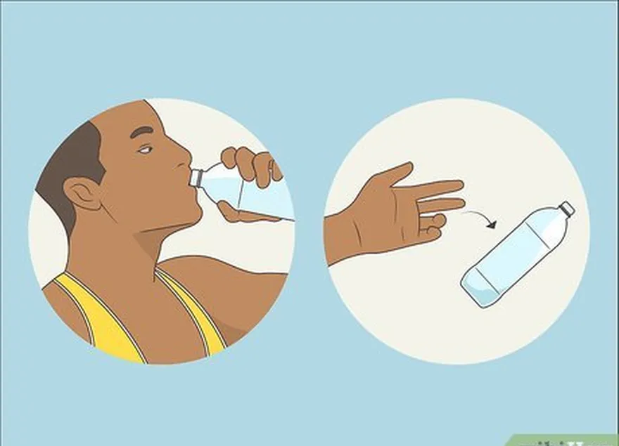 5-qadam boshqa bir sip (don't swallow it all) and toss the water bottle.