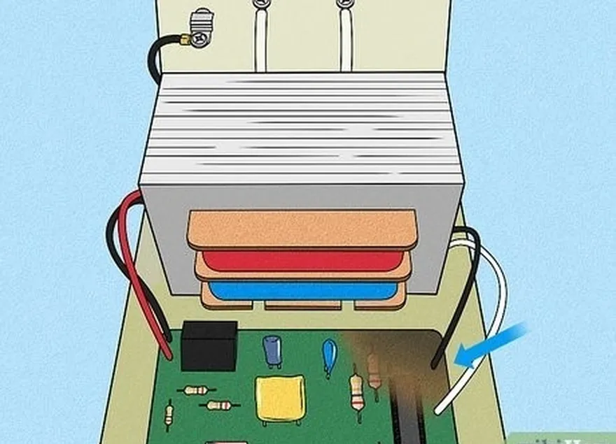 2-qadam zaryadlovchini tekshiring's circuit boards for visible damage.