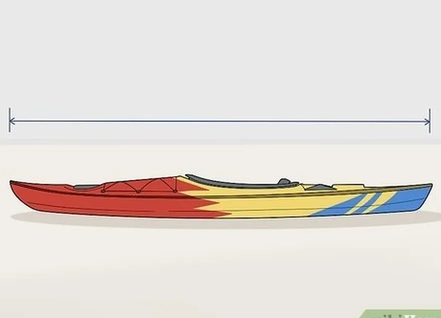 2-qadam, ilmoqlarni qaerga qo'yish kerakligini aniqlash uchun kayakning uzunligini o'lchang.