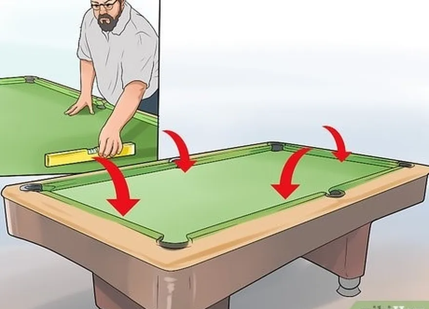 4-qadam duradgorni o'rnating's level on each of the sides of the pool table.