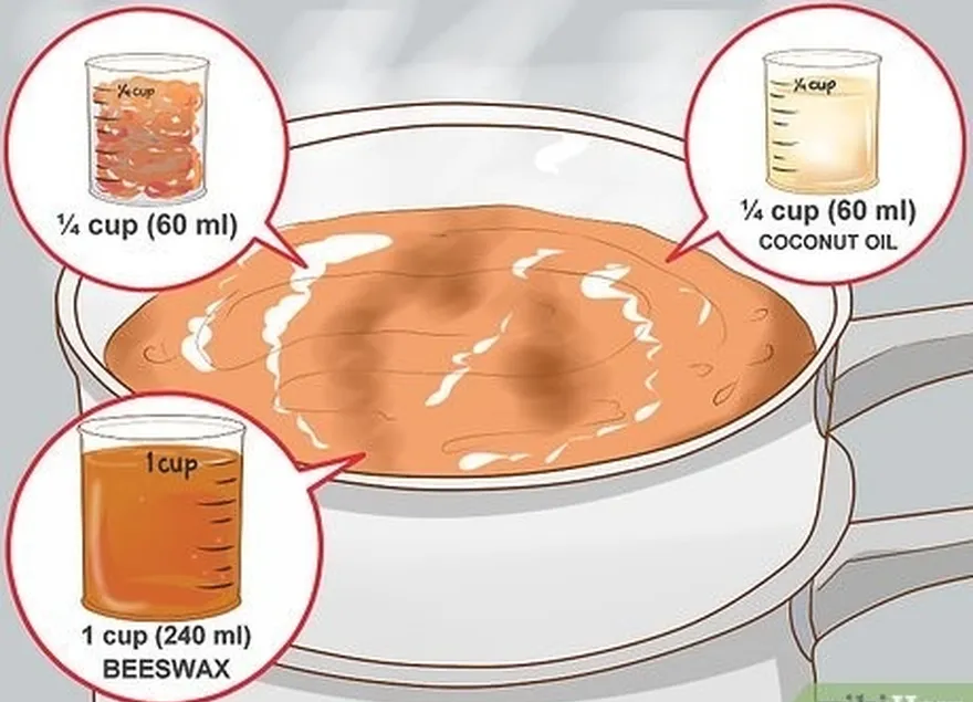 6-qadam ingredientlarni eritib, mum shaklini shakllantirish uchun ikki karra broylerdan foydalaning.